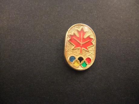 Canada Maple Leaf ( Esdoornblad ) Olympische ringen gekleurd